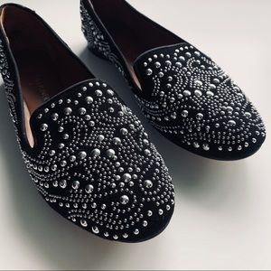 Donald j Pliner Black Loafers with Rhinestones